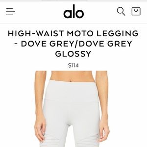 NWT Alo Yoga Motto Grey leggings